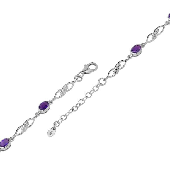 Birthstone Gemstones White Gold Plated or Yellow Gold Plated 925 Sterling Silver - Picture 5 of 5